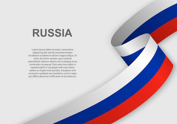 Vector waving flag of russia.