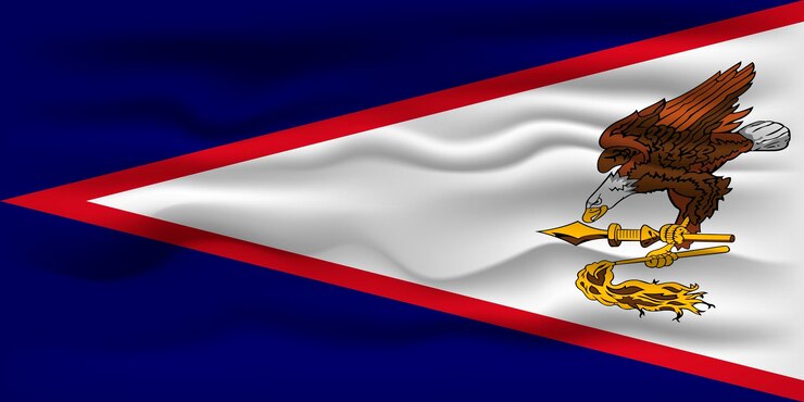 Vector waving flag of the country american samoa vector illustration