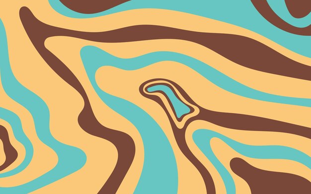 Wavy abstract background brown blue yellow