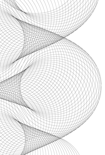 Wavy lines form spiral ribbon design element effect 3d85