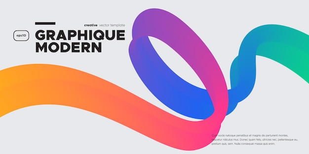 Wavy shape with Colorful Gradient Vector illustration