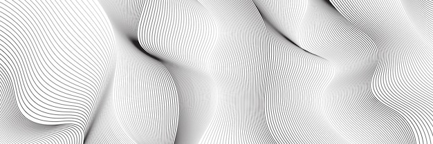 Wavy shapes, shades of gray, light vector background, banner