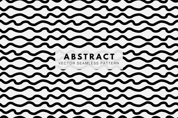 Wavy stripes black lines abstract seamless repeat pattern