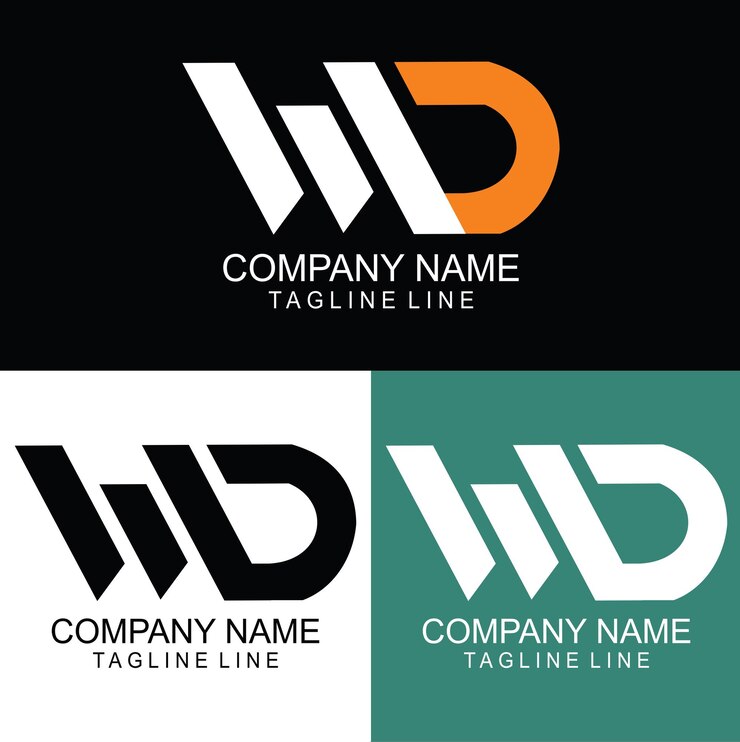 Wd logo design template vector graphic branding element