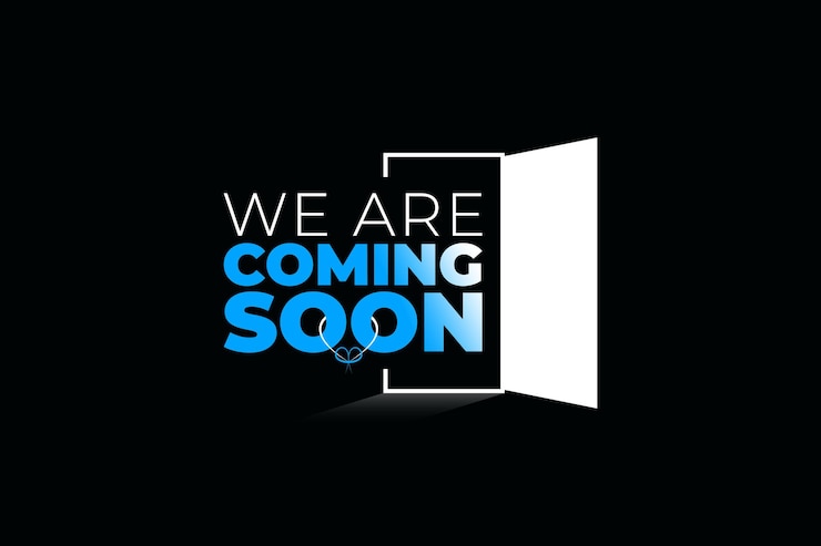 Vector we are coming soon element design with door