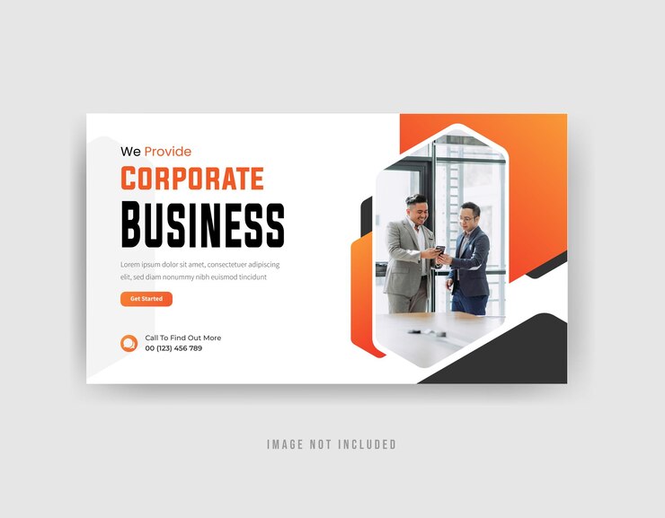 Vector we provide corporate business youtube thumbnail design premium vector