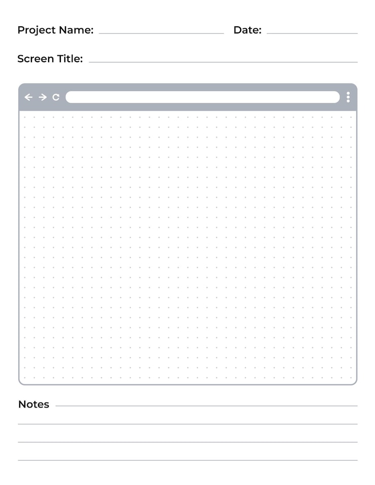Vector web browser interface sketch paper for ui and ux design