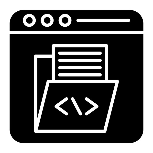 web development glyph solid black illustration