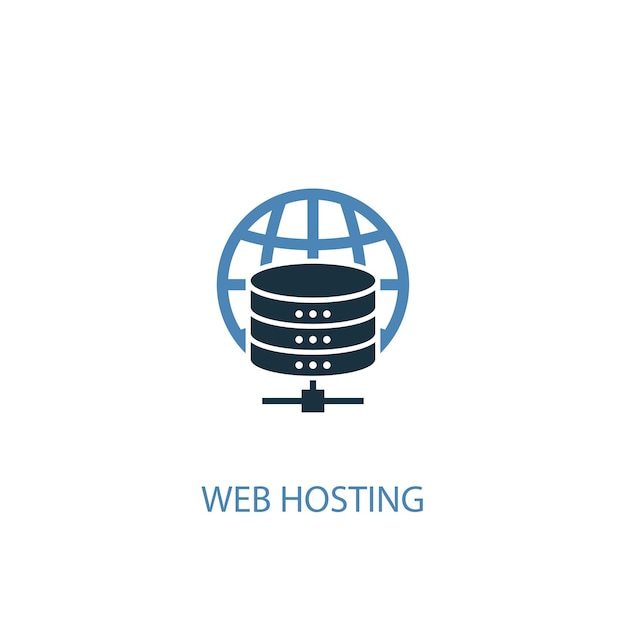 Web hosting concept 2 colored icon. Simple blue element illustration. web hosting concept symbol design. Can be used for web and mobile UI/UX