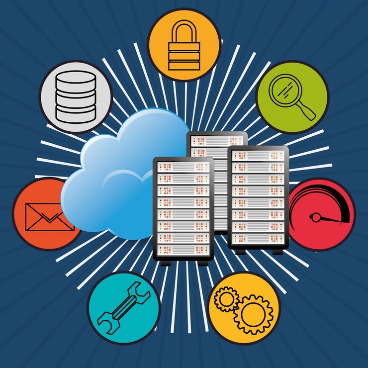 Vector web hosting design 