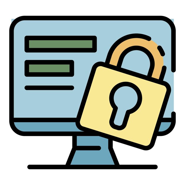 web money security icon outline web money security vector icon color flat isolated