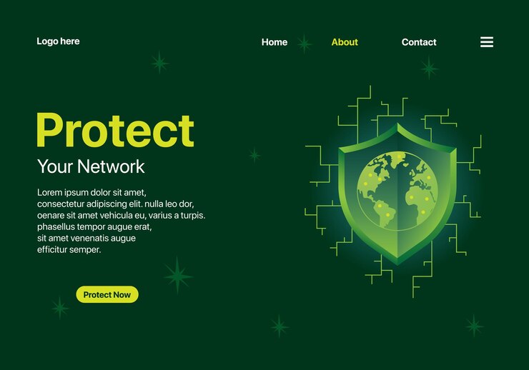 Vector web page design for network security illustration vector