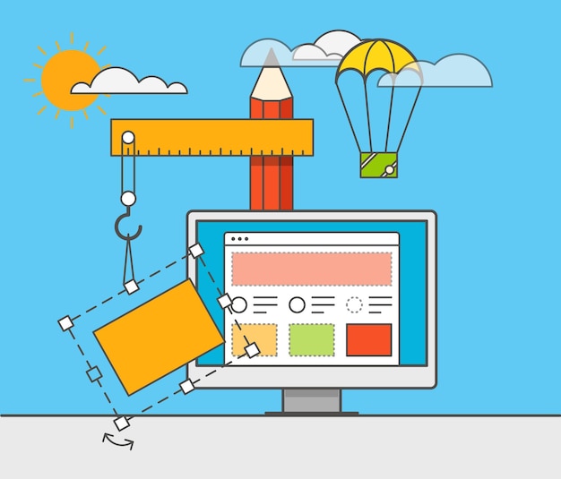 web site constructor vector illustration. web design concept