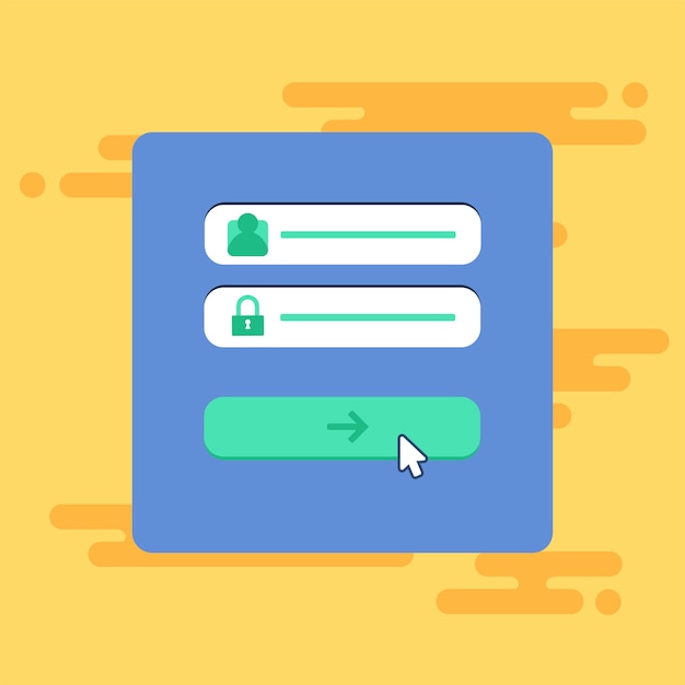 web template of computer login form