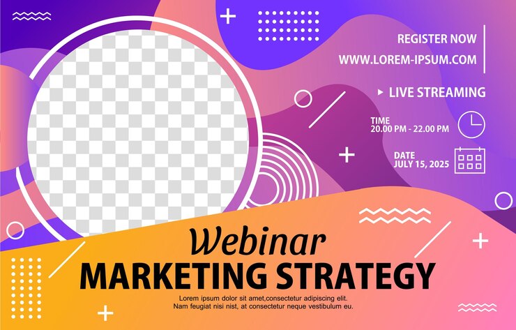 Vector webinar marketing strategy poster template