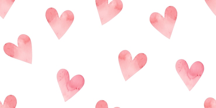 Webseamless pattern with watercolor hearts for valentine's day