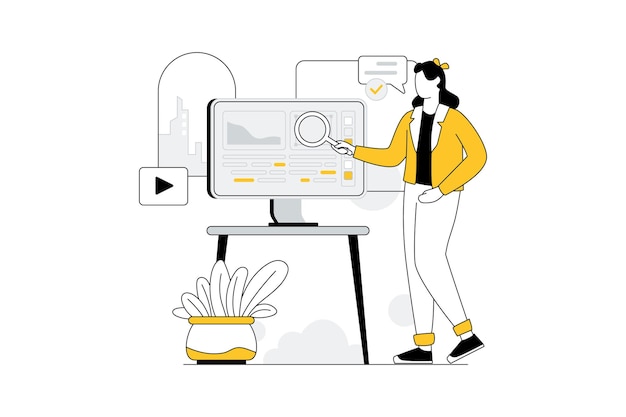 Website Check Vectors Illustration Flat