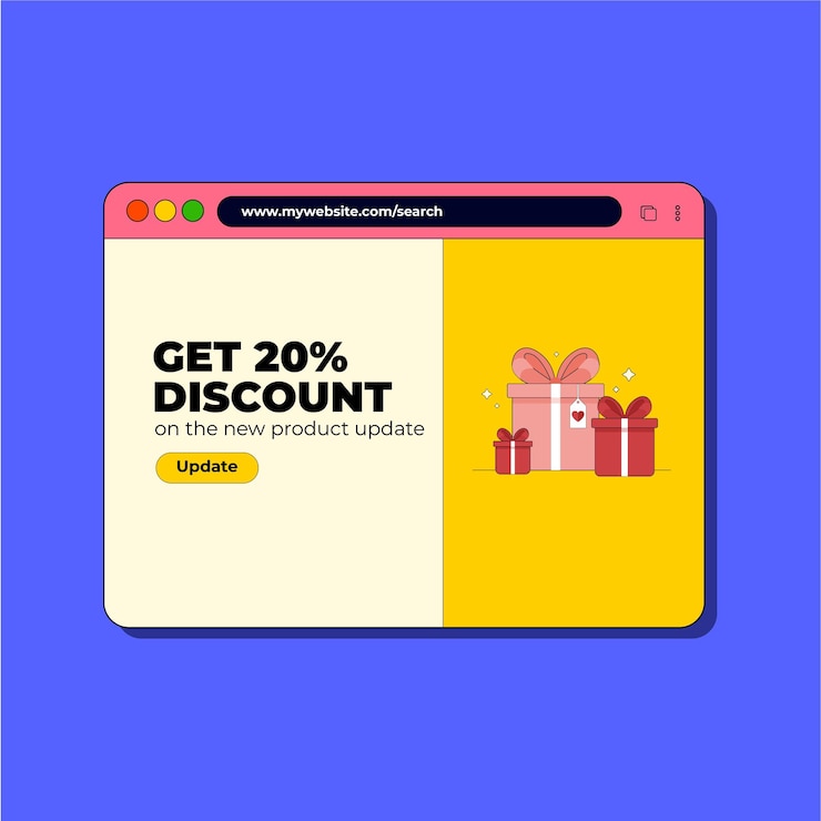 Vector website discount template design