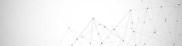 website header or banner design with abstract polygonal background and connecting dots and lines
