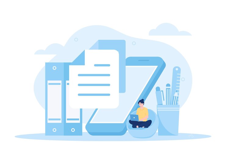 Website hosting management file on cloud trending concept flat illustration