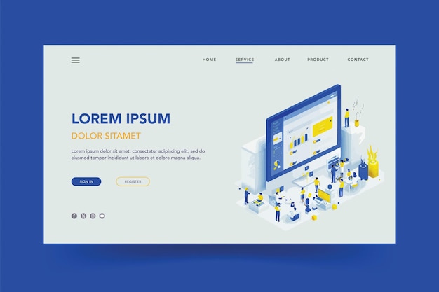 website landing page