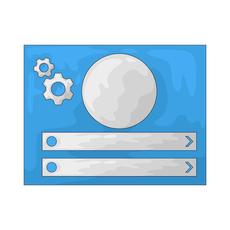 Vector website menu with settings