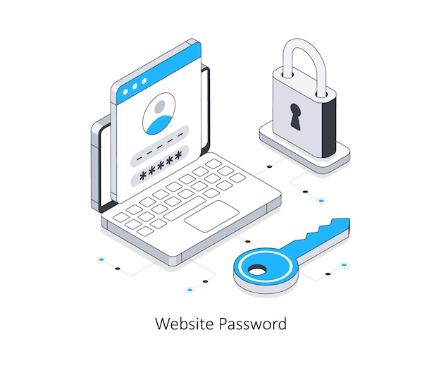 Website Password isometric stock illustration EPS File stock illustration