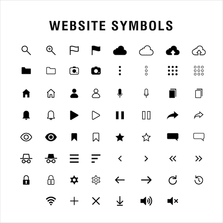 Vector website symbols