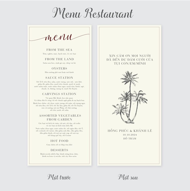 Vector wedding and restaurant menu vertical classic templates vector illustration