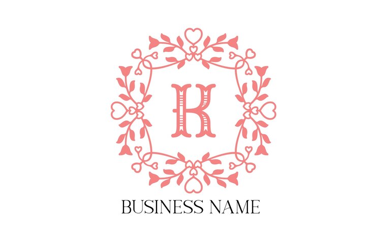 Vector wedding floral letter logo vector