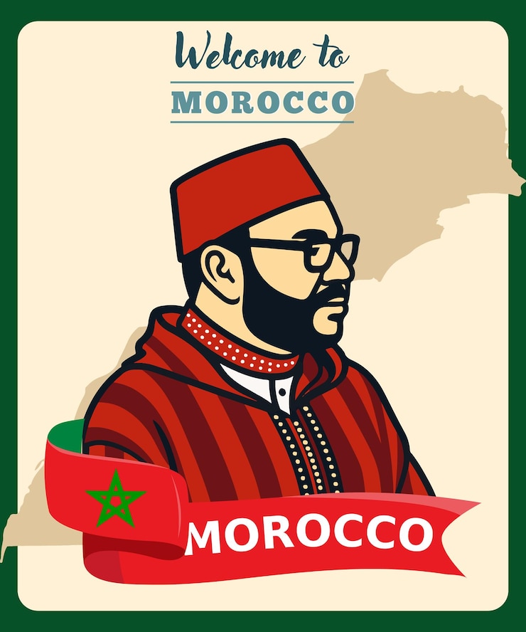 Vector welcome to morocco a portrait of royalty
