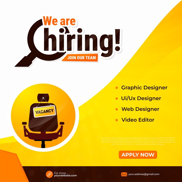 Were hiring banner design We are hiring job announcement template design vector