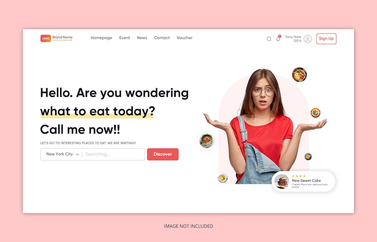 Vector what to eat today food website design