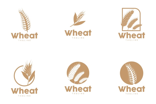 Wheat Logo Grain Design Simple Illustration Template