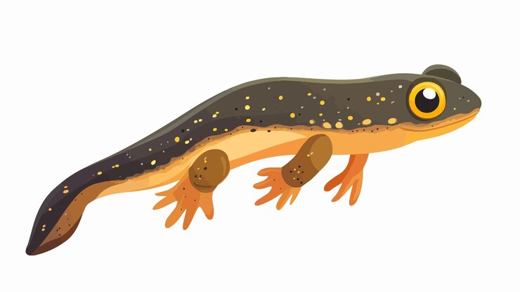 Vector whimsical cartoon tadpole vector illustration for childrens books and educational materials
