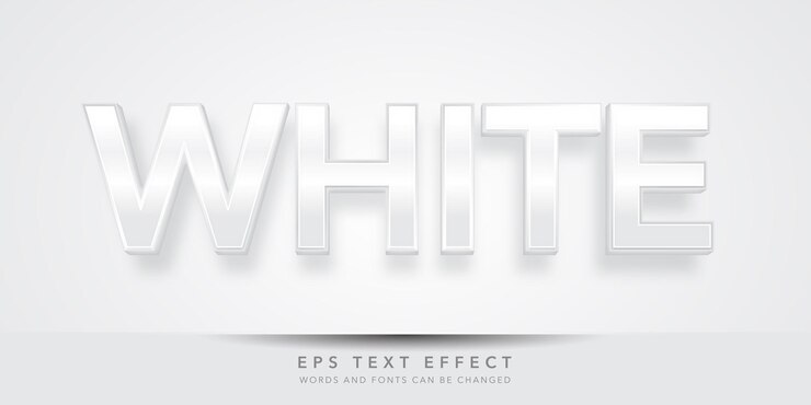 white 3d editable text effect