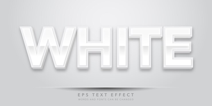 white 3d editable text effect