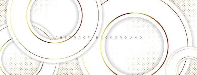 white and gold circular background with halftone