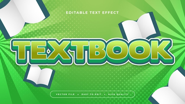 white and green textbook 3d editable text effect font style