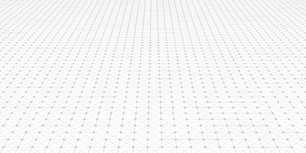 White background of lines and dots Grid drawing Technology white banner Vector illustration