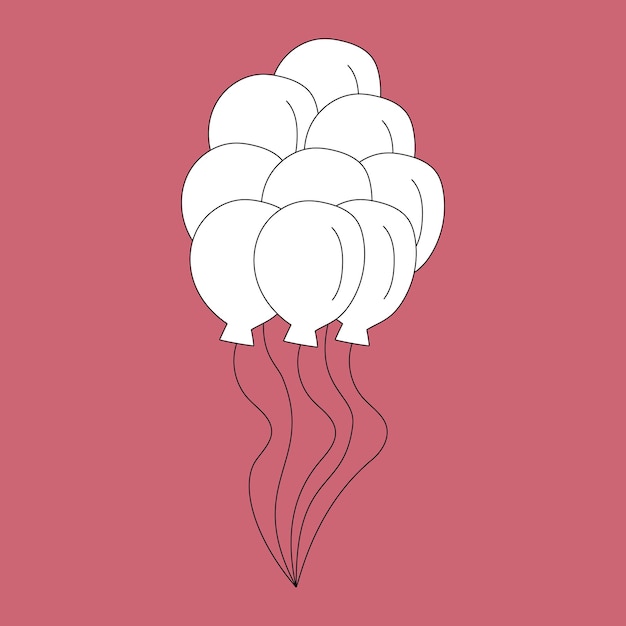 White Balloons Illustration