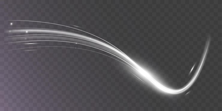 White blur trail wave circle silver line of light speedVector illustration