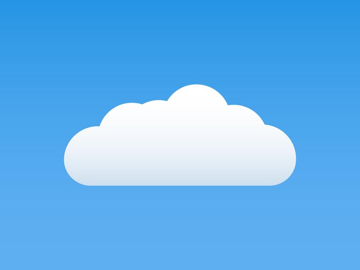 White colour cloud shining in Blue sky background Cloud icon cloud shape Different shapes clouds
