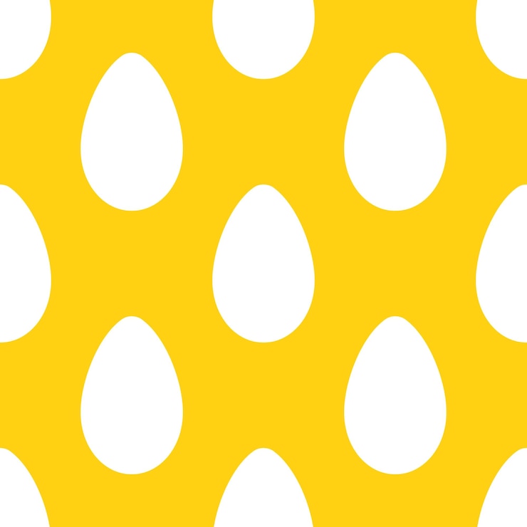 Vector white eggs on yellow background vector seamless pattern best for textile wallpapers