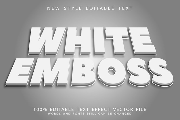 White emboss editable text effect emboss modern style