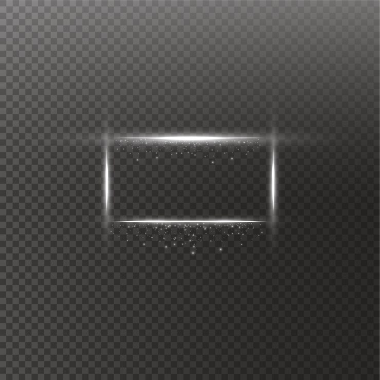 White frame with lights effects. Shining luxury frame