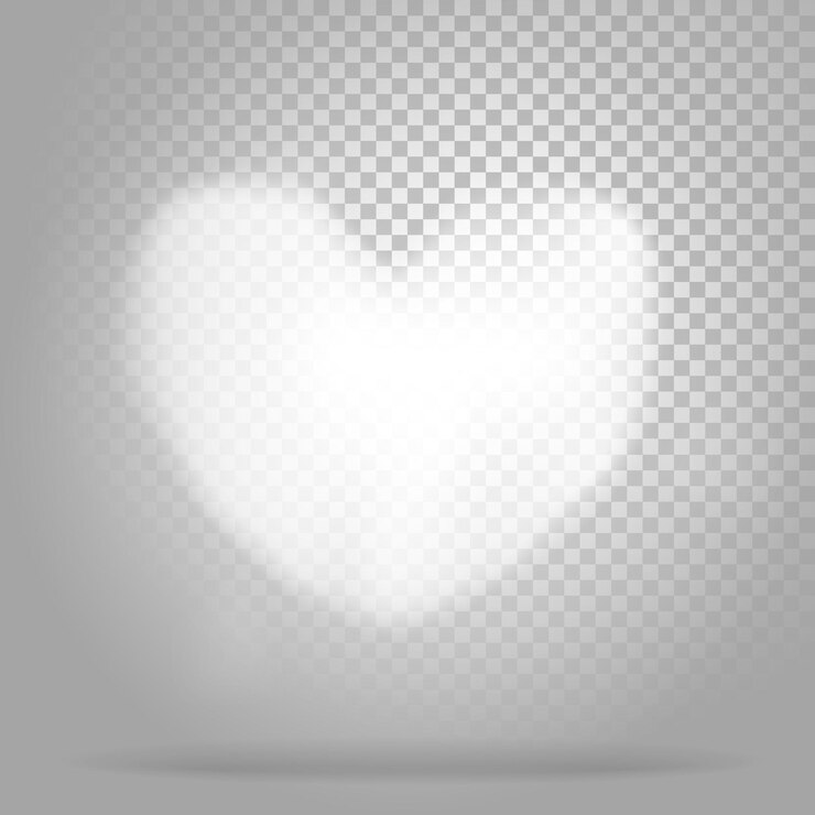 Vector white heart of clouds on transparent background