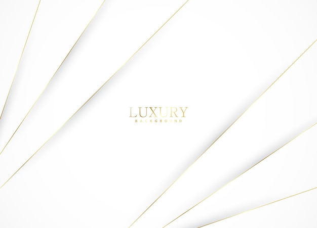 White luxury abstract background with golden lines and shadows Premium vector illustration