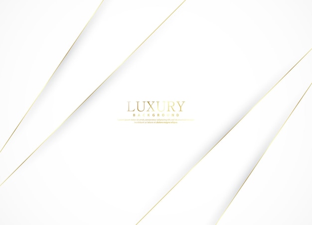 White luxury abstract background with golden lines and shadows