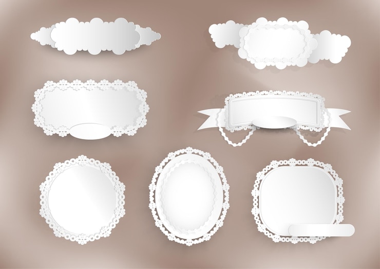 White paper cut Vector Design Banner Vector Geometric